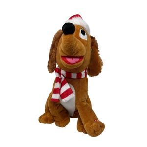 Gemmy Animated Dog 11" Christmas Sings Please Come Home For Christmas SEE VIDEO